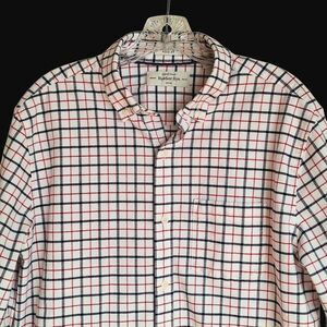 Hawker Rye Oxford Button Down Long Sleeve Shirt Men's L Red Black White Plaid